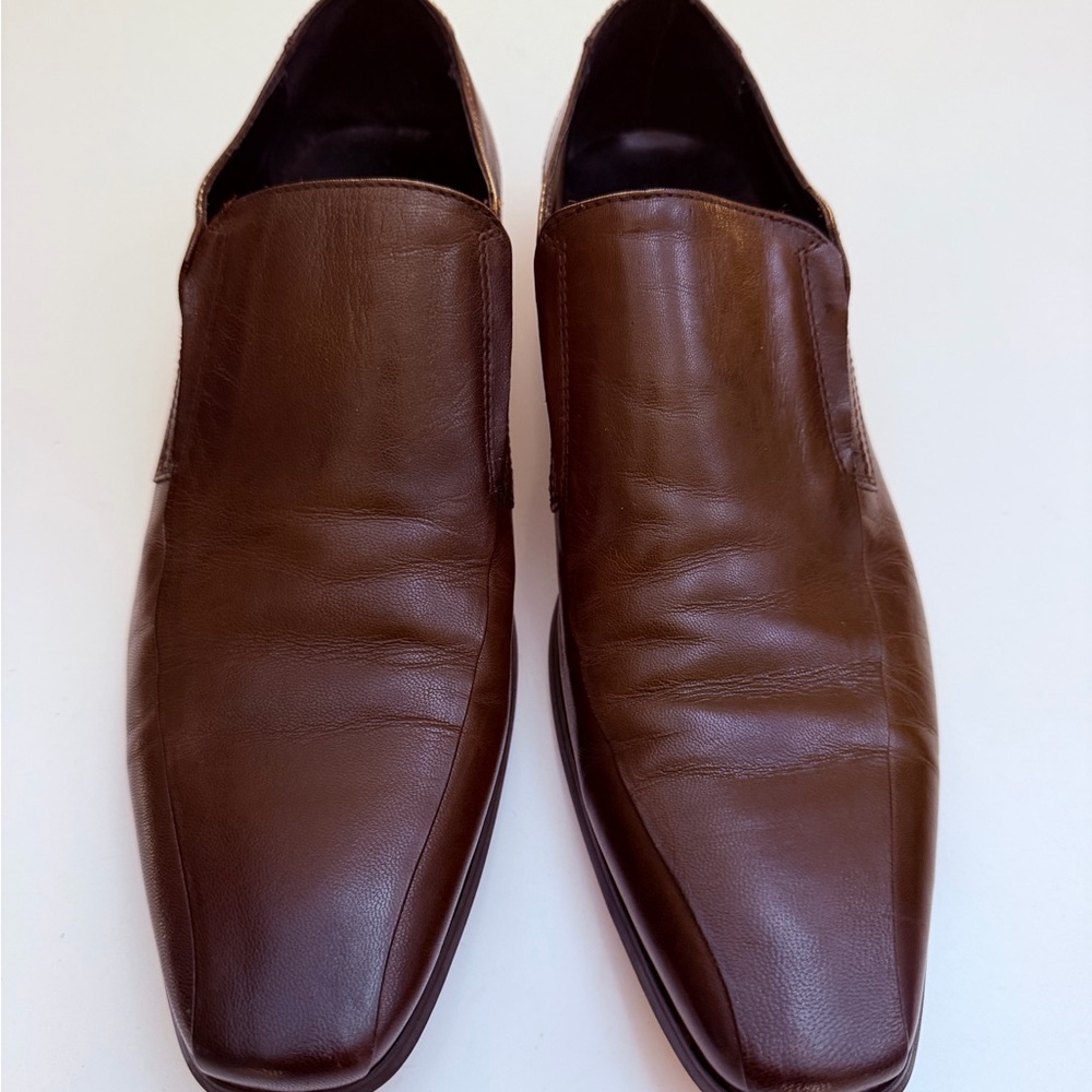 Aldo Rich Brown Men's Leather Slip-Ons